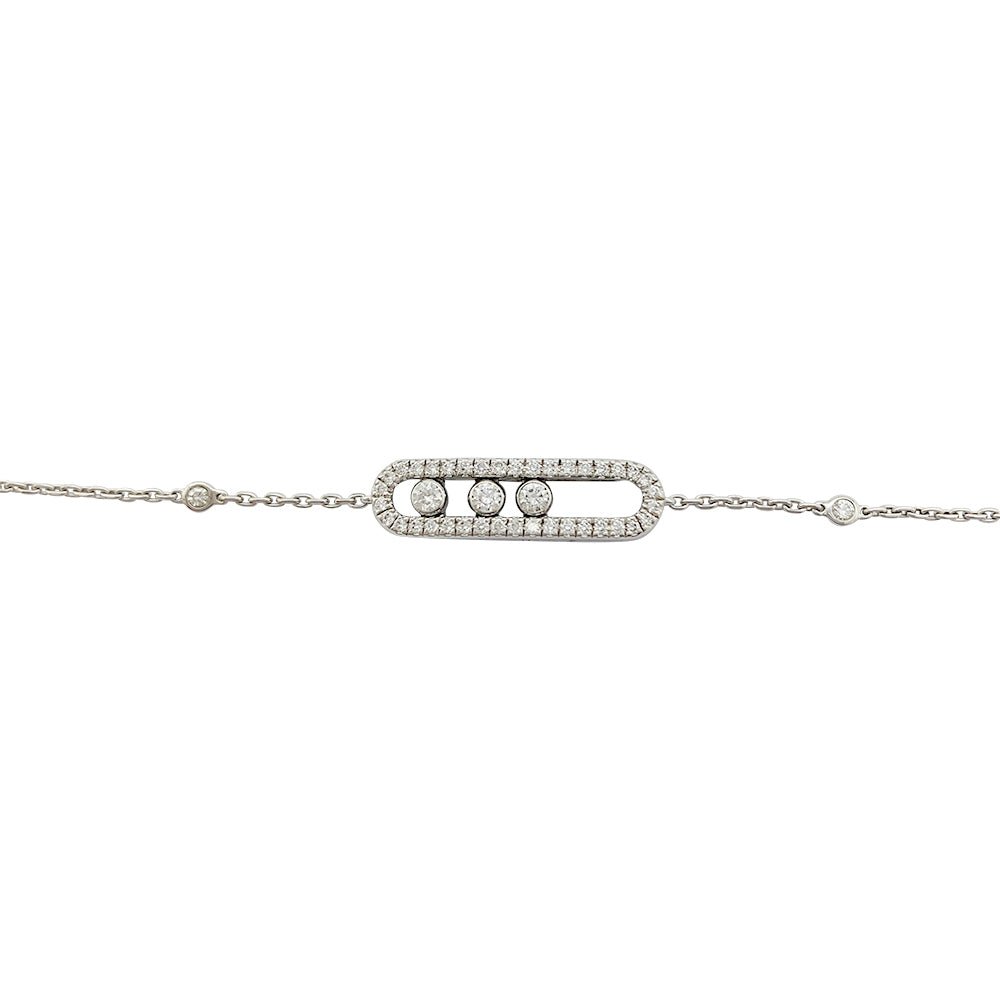 Bracelet Messika, "Baby Move Pavé", or blanc diamants - Castafiore