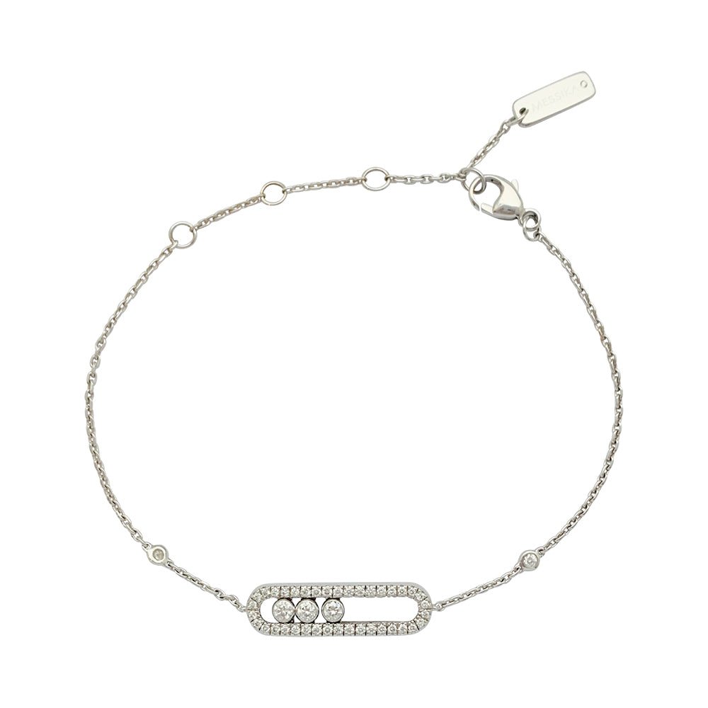 Bracelet Messika, "Baby Move Pavé", or blanc diamants - Castafiore