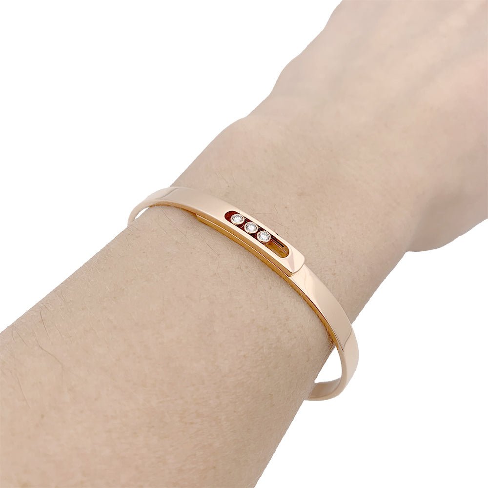 Bracelet Messika, "Bangle Move Noa", or rose et diamants. - Castafiore