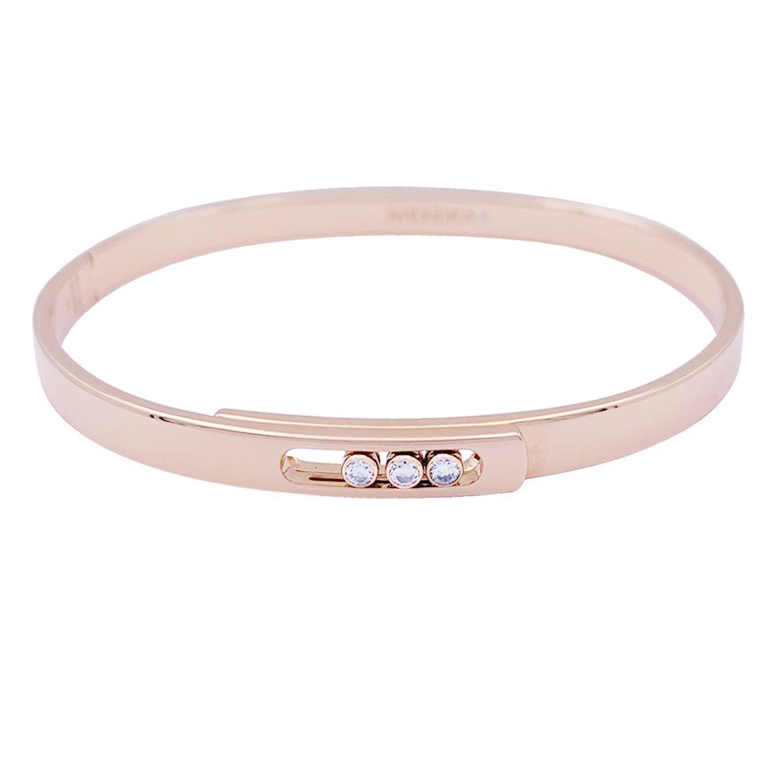 Bracelet Messika, "Bangle Move Noa", or rose et diamants. - Castafiore