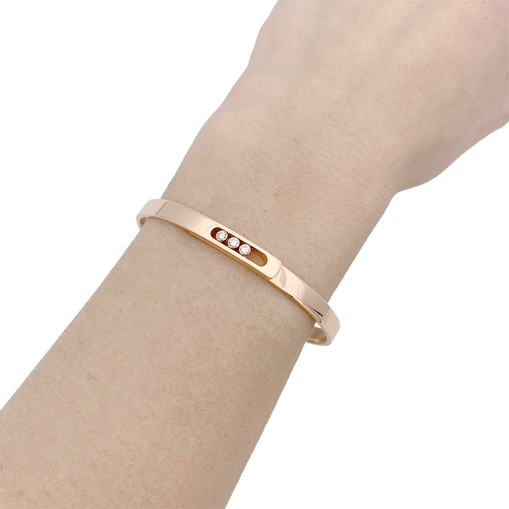 Bracelet Messika, "Bangle Move Noa", or rose et diamants. - Castafiore