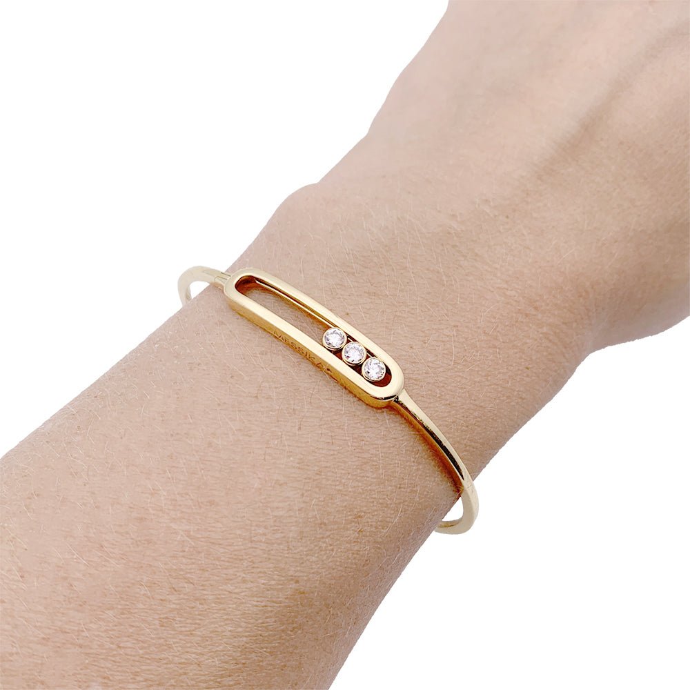Bracelet Messika, “Jonc Move”, or jaune, diamants. - Castafiore
