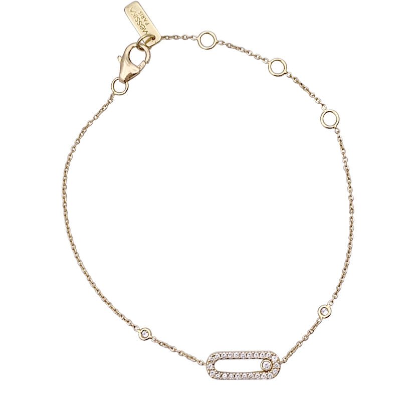 Bracelet Messika, "Move Uno Pavé", or jaune et diamants. - Castafiore
