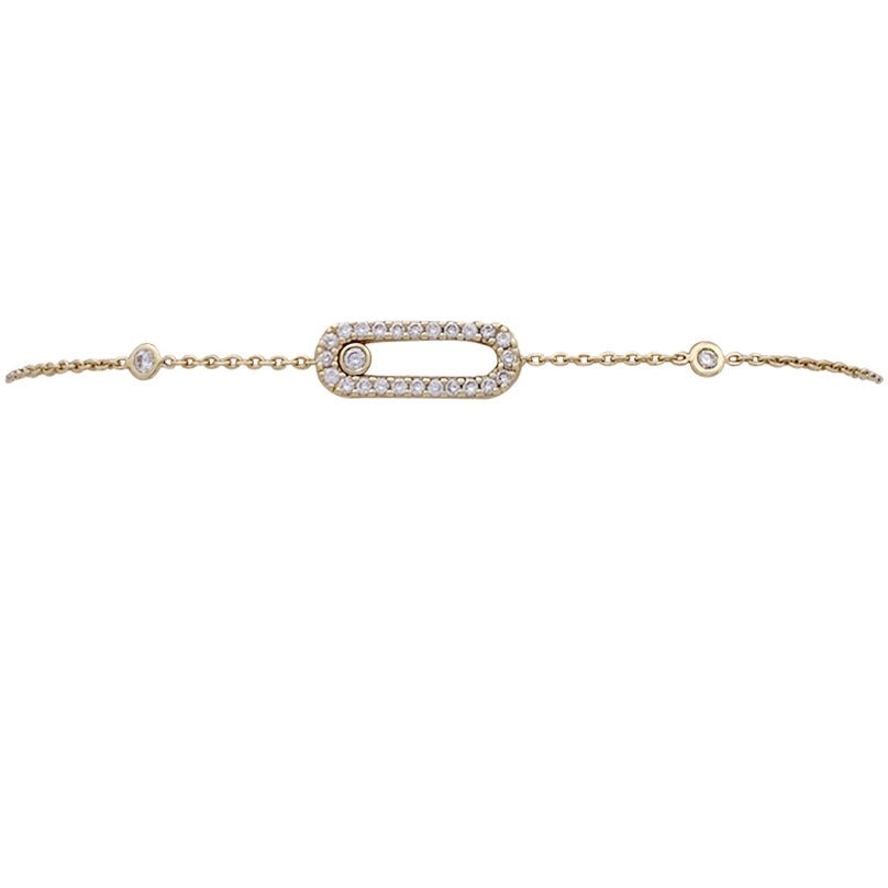 Bracelet Messika, "Move Uno Pavé", or jaune et diamants. - Castafiore