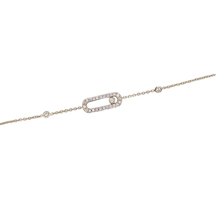 Bracelet Messika, "Move Uno Pavé", or jaune et diamants. - Castafiore