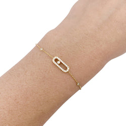 Bracelet Messika, "Move Uno Pavé", or jaune et diamants. - Castafiore