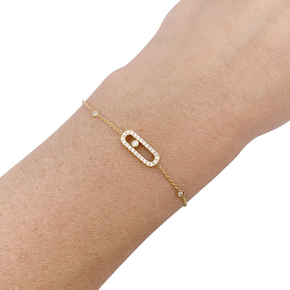 Bracelet Messika, "Move Uno Pavé", or jaune et diamants. - Castafiore