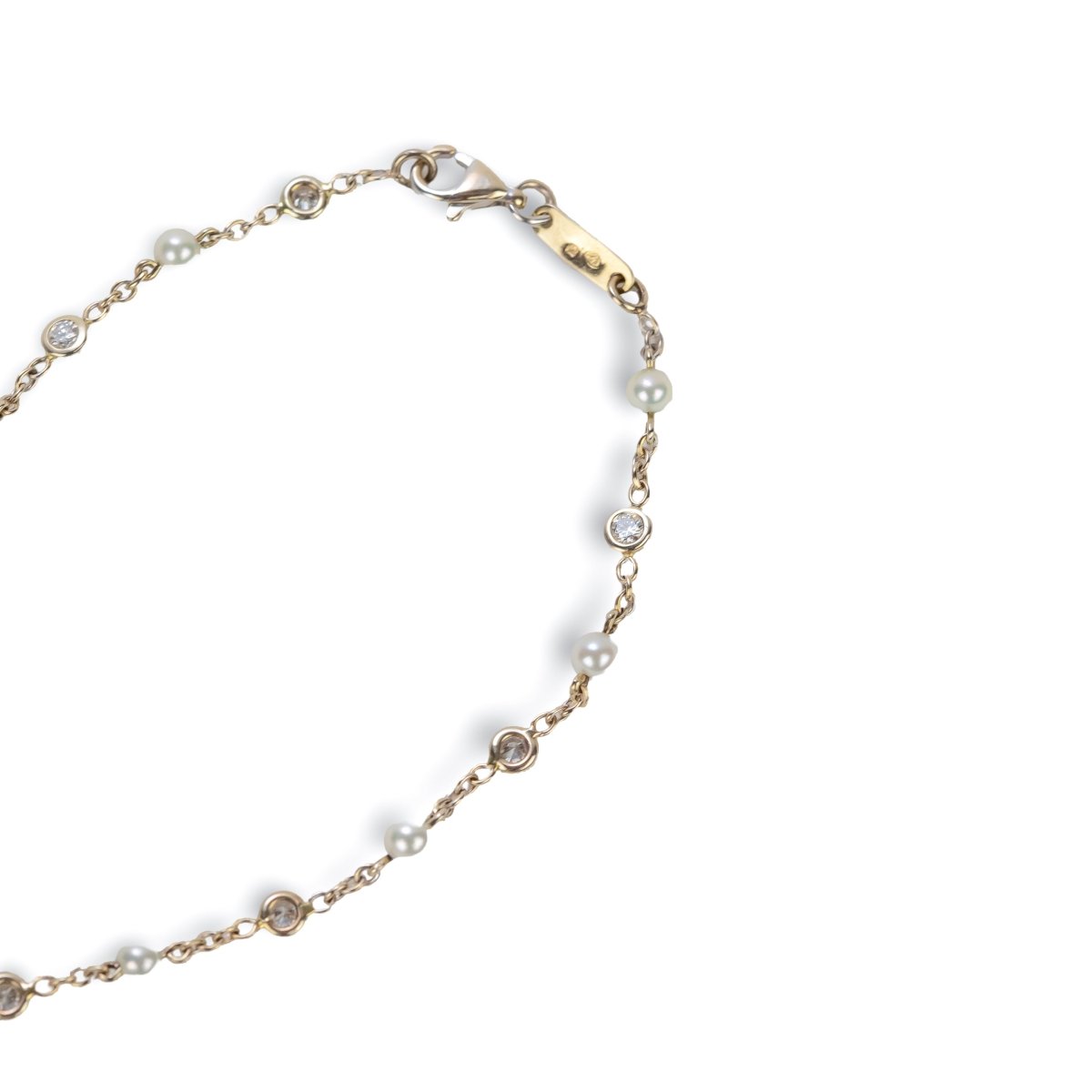 Bracelet MIKIMOTO en or blanc, perle et diamant - Castafiore