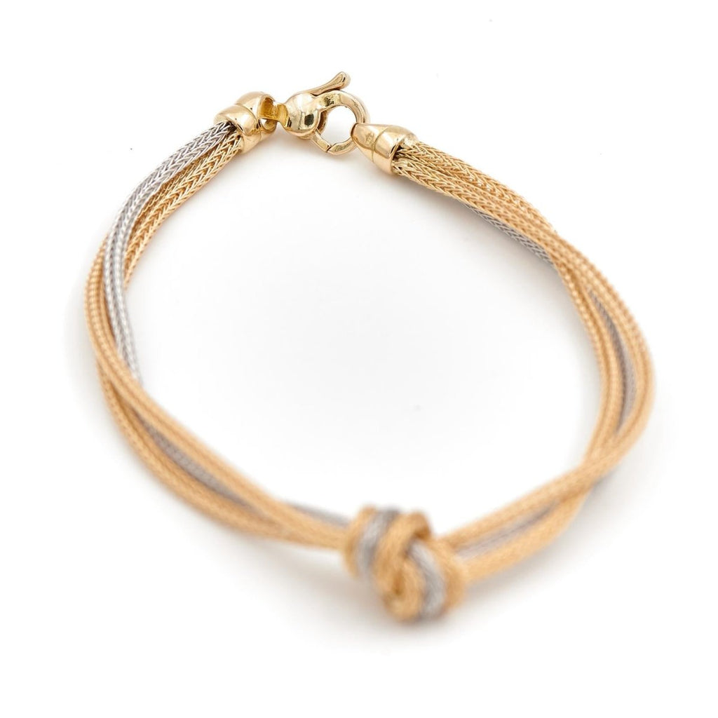 Bracelet noeuds en or jaune et or blanc - Castafiore