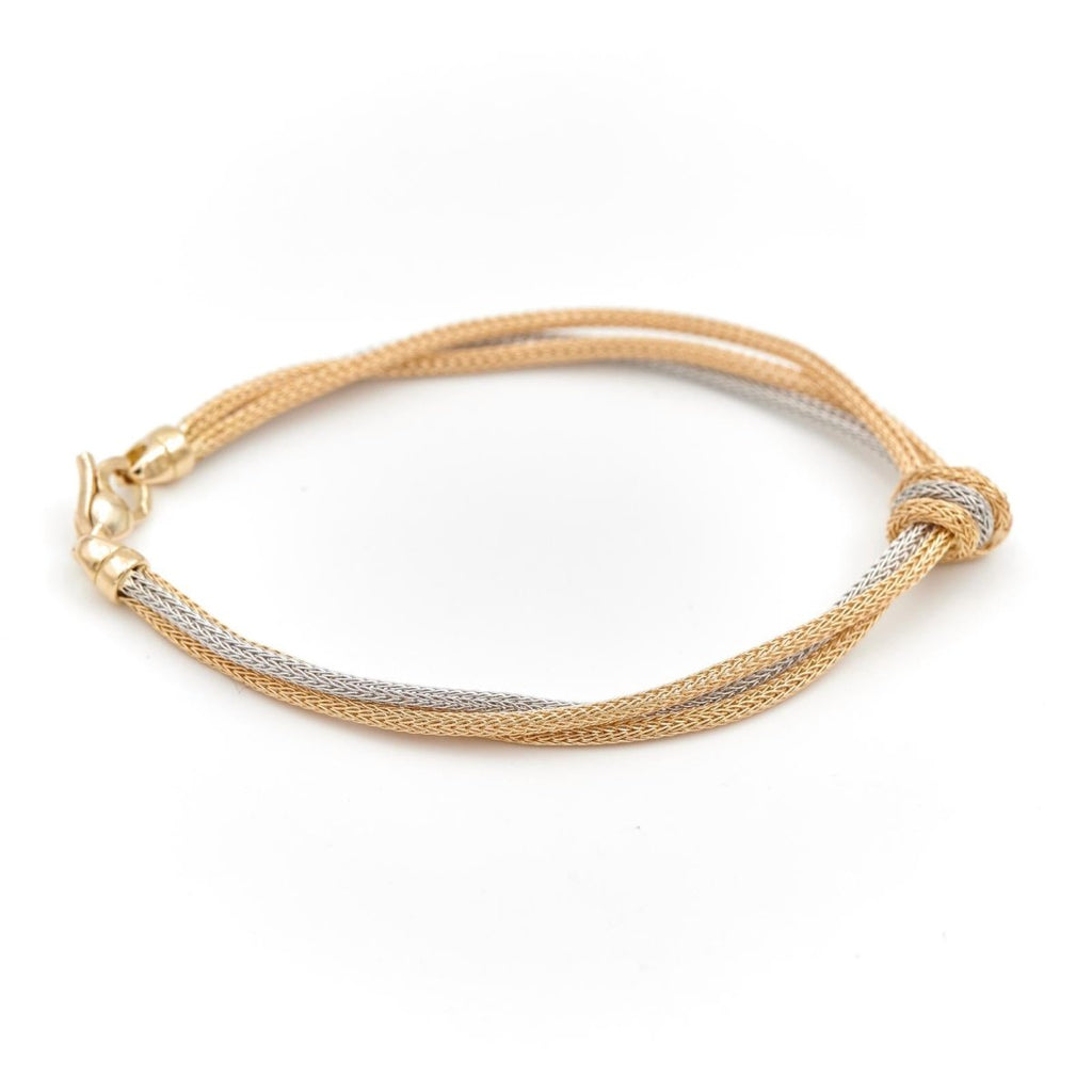 Bracelet noeuds en or jaune et or blanc - Castafiore