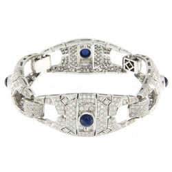 Bracelet or blanc diamants saphirs - Castafiore