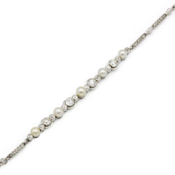 Bracelet - Platine, Diamants et Perles - Castafiore