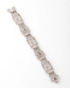 Bracelet platine et diamant art décot à motifs rectangulaires - Castafiore