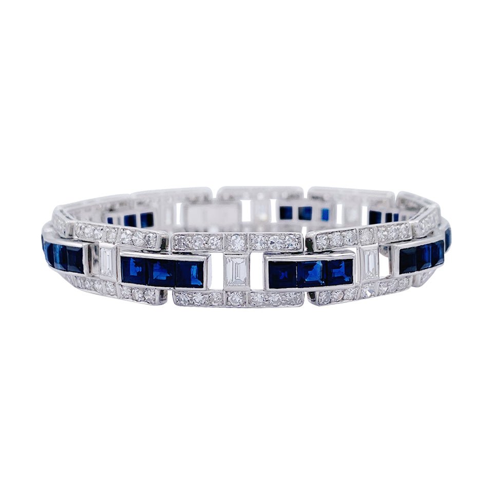 Bracelet platine, saphirs et diamants - Castafiore