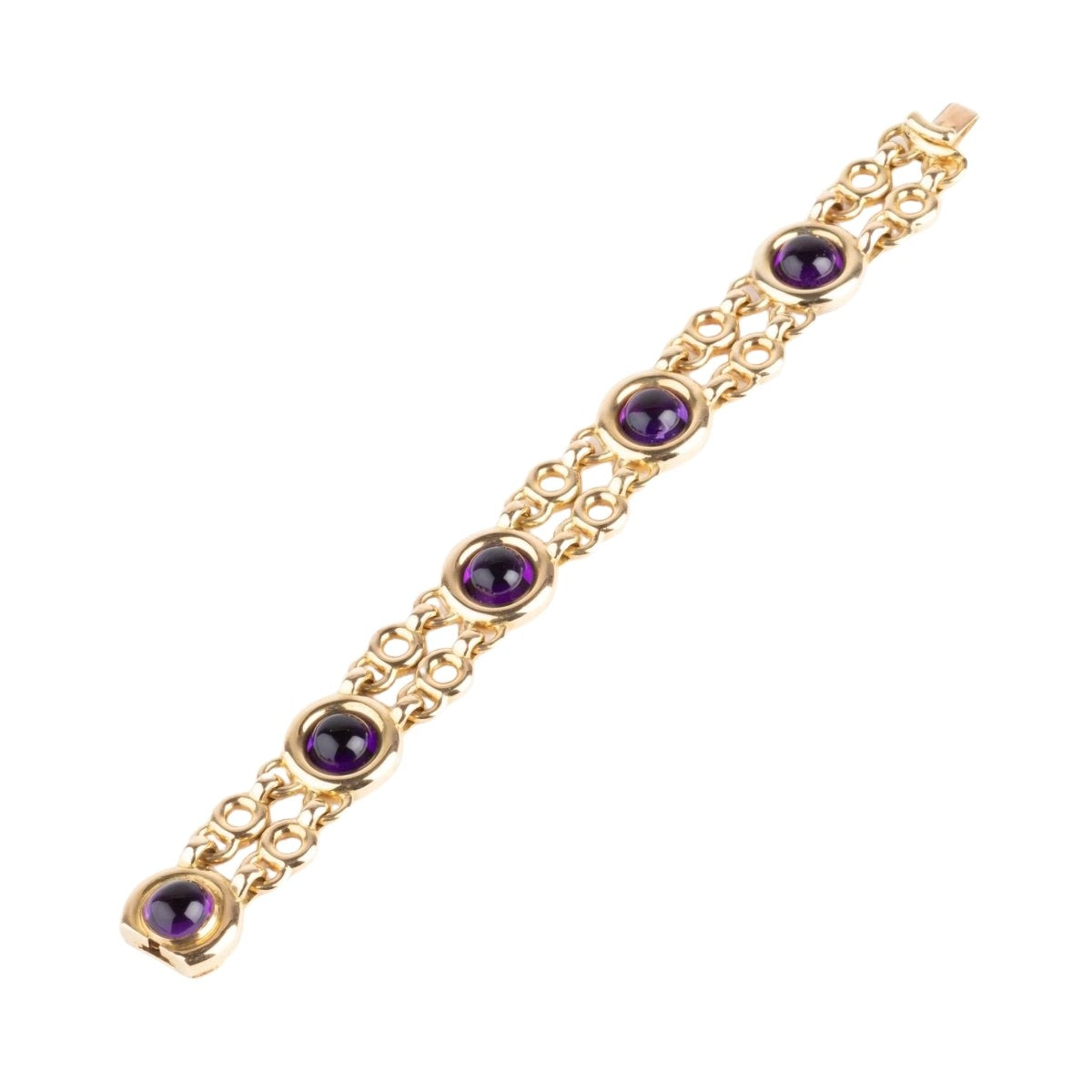 Bracelet POIRAY "Indrani" en or jaune et améthystes - Castafiore