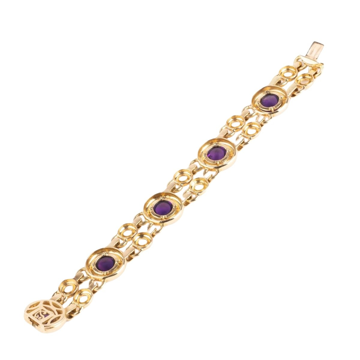 Bracelet POIRAY "Indrani" en or jaune et améthystes - Castafiore