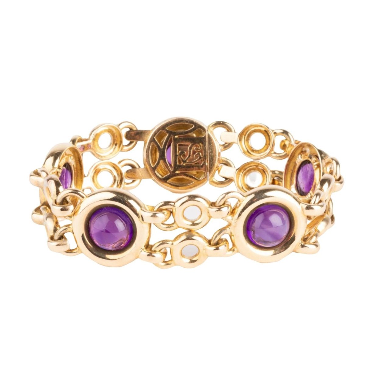 Bracelet POIRAY "Indrani" en or jaune et améthystes - Castafiore