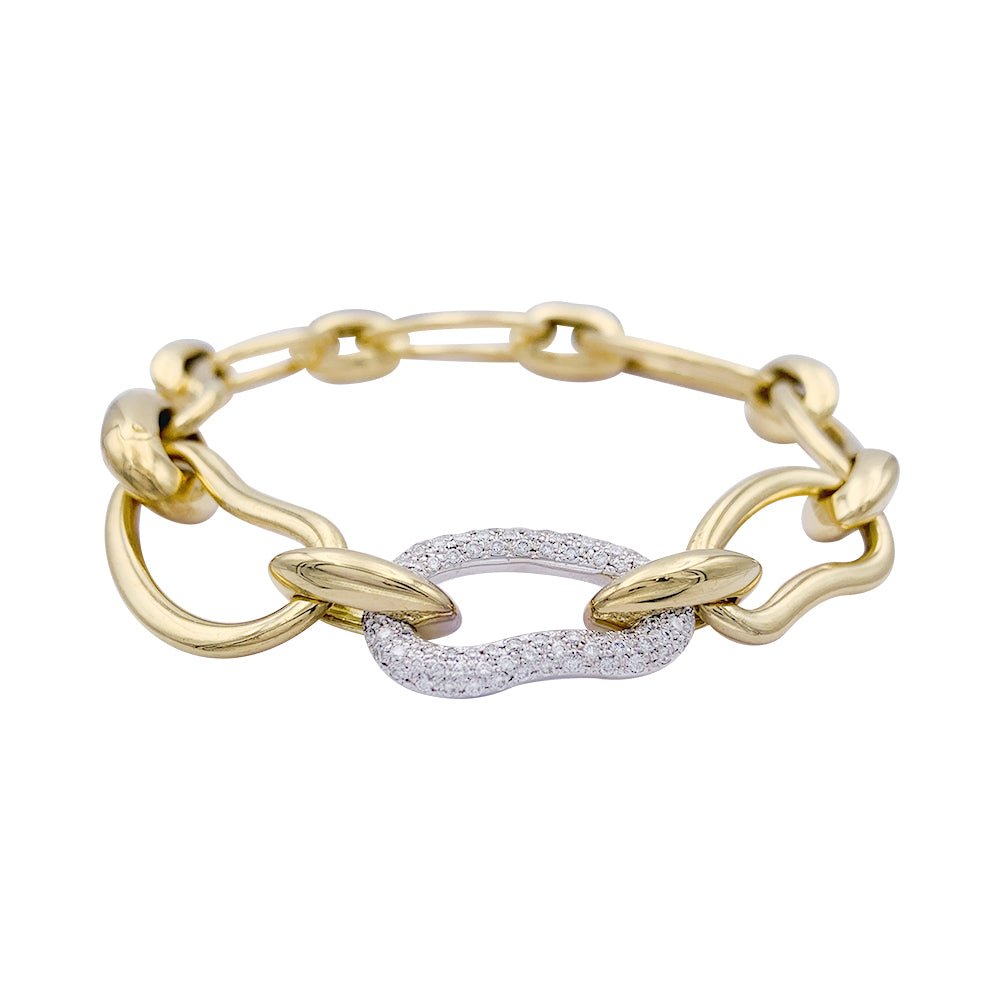 Bracelet POMELLATO "Paisley" en or jaune, or blanc et diamants. - Castafiore