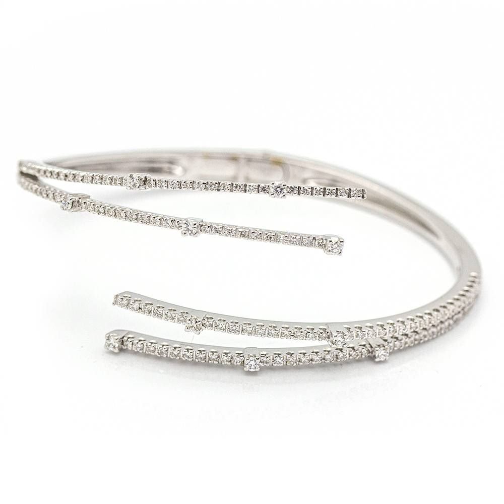 Bracelet RAY en or blanc et diamants d'occasion - Castafiore