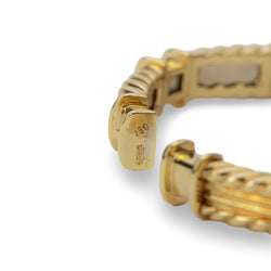 Bracelet rigide en or jaune, émeraude et diamant - Castafiore