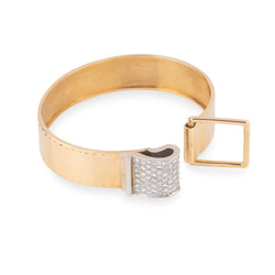 Bracelet rigide en or jaune et diamant - Castafiore