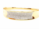 Bracelet rigide en or jaune pavé diamants - Castafiore