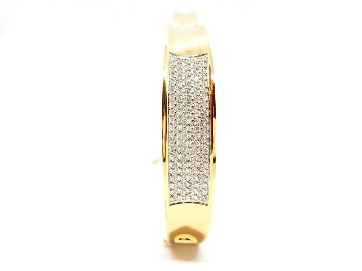 Bracelet rigide en or jaune pavé diamants - Castafiore