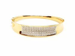 Bracelet rigide en or jaune pavé diamants - Castafiore