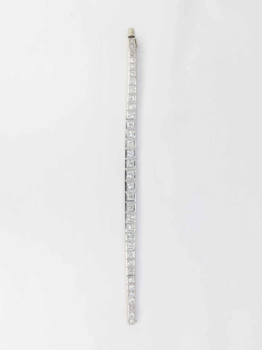 Bracelet rivière articulé en or, platine et diamants - Castafiore