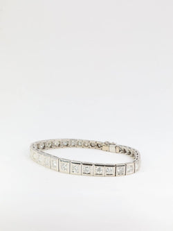 Bracelet rivière articulé en or, platine et diamants - Castafiore