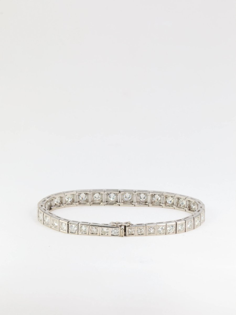 Bracelet rivière articulé en or, platine et diamants - Castafiore