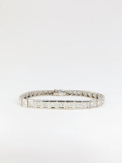 Bracelet rivière articulé en or, platine et diamants - Castafiore