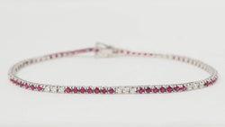 Bracelet rivière en or blanc, rubis et diamants - Castafiore