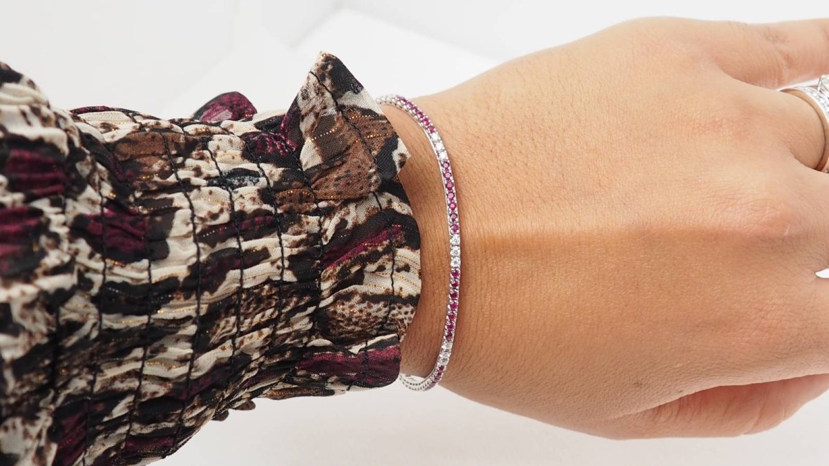 Bracelet rivière en or blanc, rubis et diamants - Castafiore