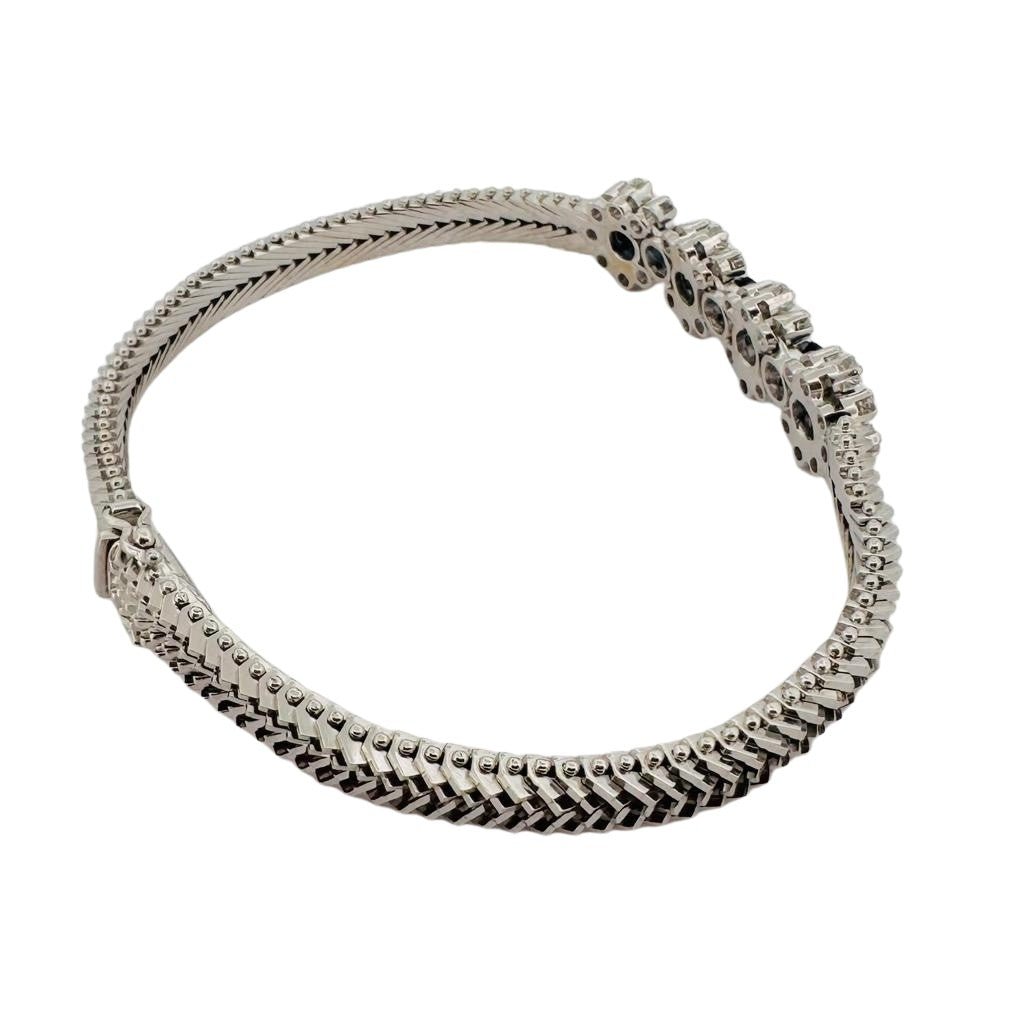 Bracelet Souple en or blanc, saphirs et diamants - Castafiore