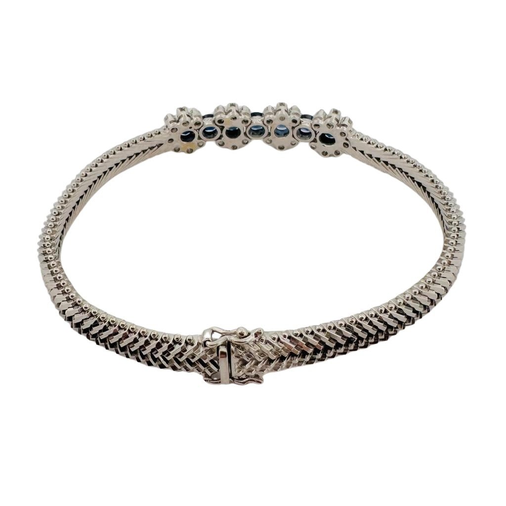 Bracelet Souple en or blanc, saphirs et diamants - Castafiore