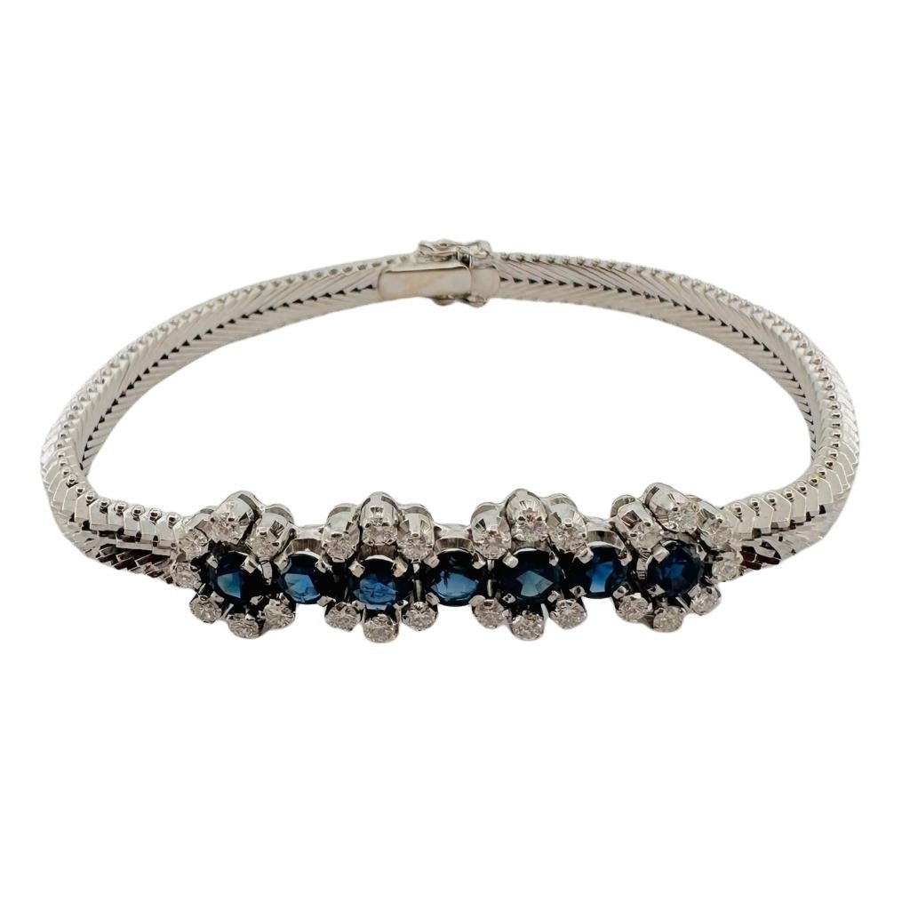 Bracelet Souple en or blanc, saphirs et diamants - Castafiore