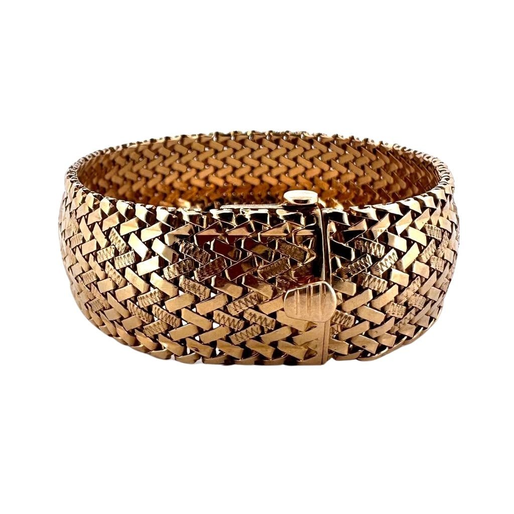 Bracelet souple en or jaune à maillons tressés - Castafiore