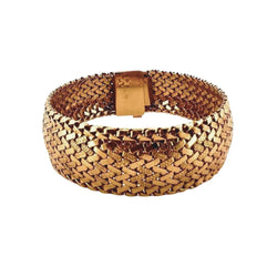 Bracelet souple en or jaune à maillons tressés - Castafiore