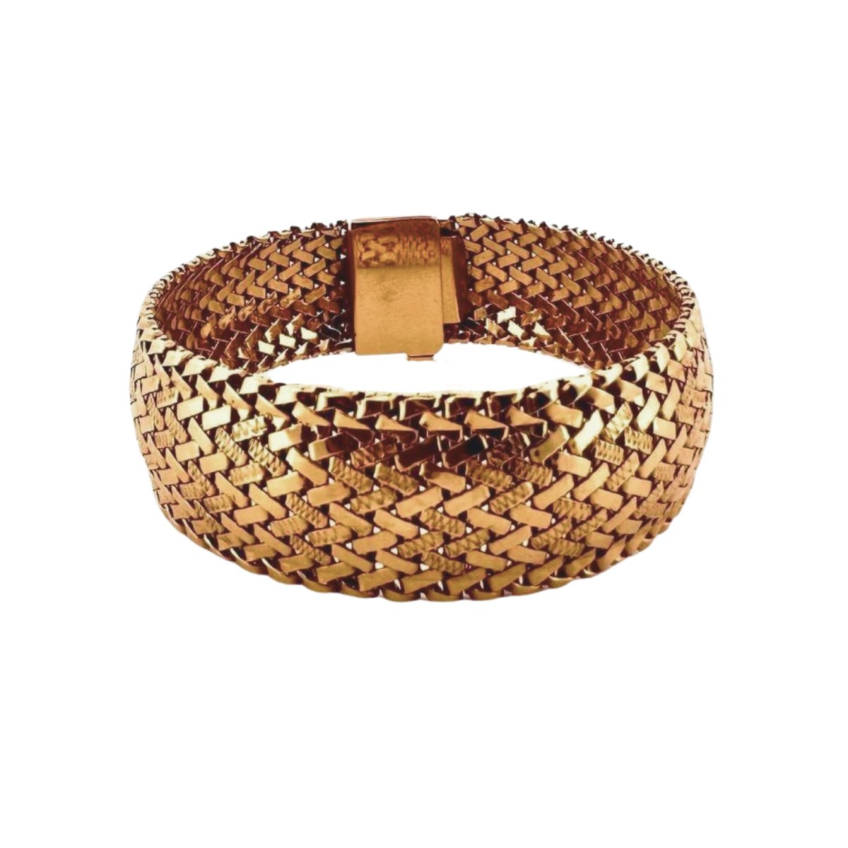 Bracelet souple en or jaune à maillons tressés - Castafiore