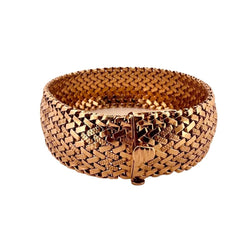 Bracelet souple en or jaune à maillons tressés - Castafiore