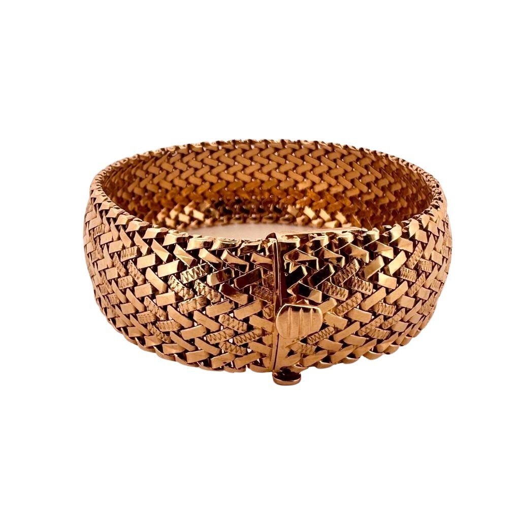 Bracelet souple en or jaune à maillons tressés - Castafiore