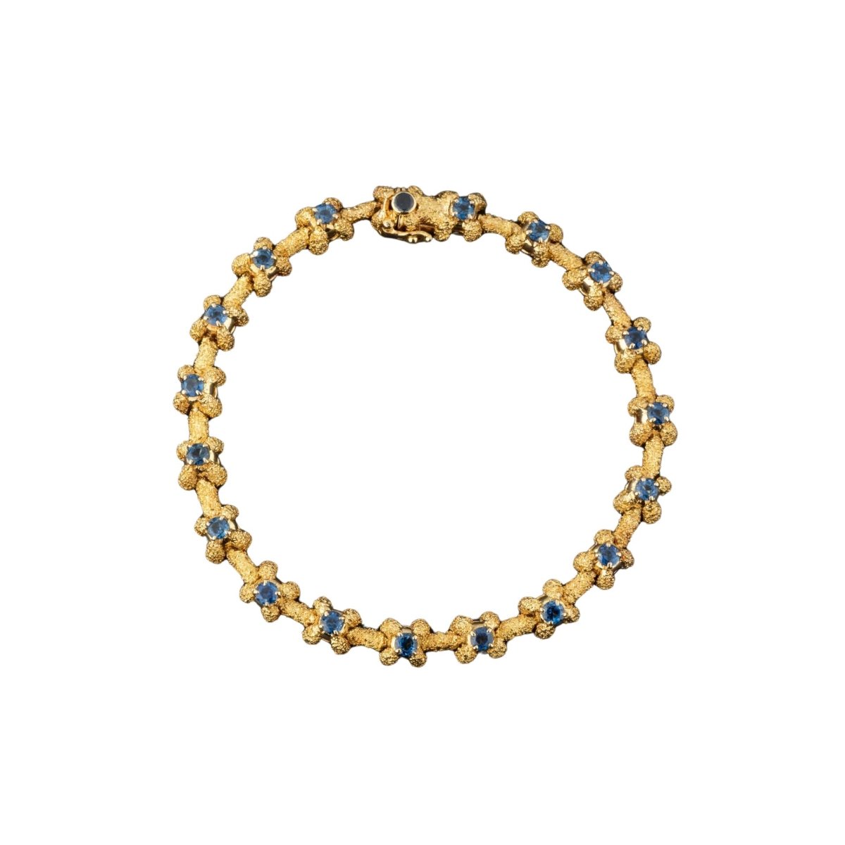 Bracelet souple en or jaune et saphir - Castafiore