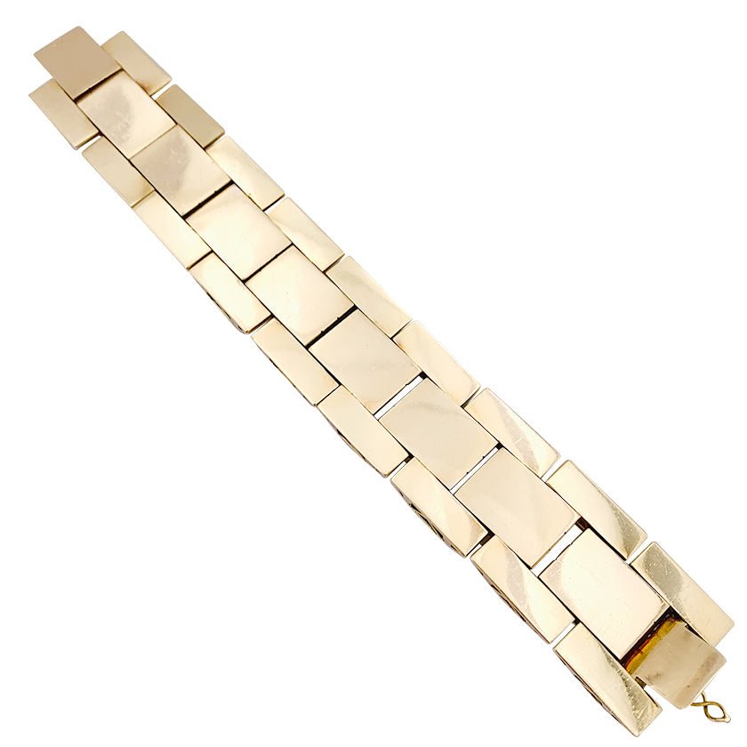 Bracelet Tank en or jaune et or rose - Castafiore
