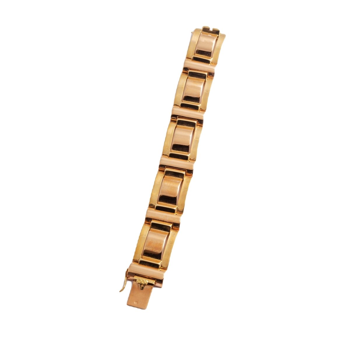 Bracelet Tank en or jaune et or rose - Castafiore