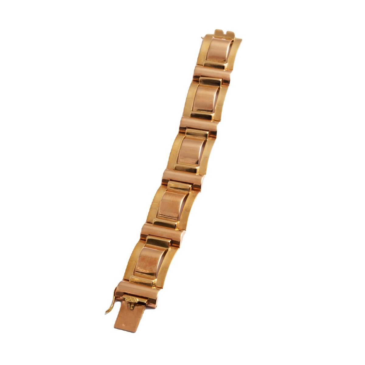 Bracelet Tank en or jaune et or rose - Castafiore