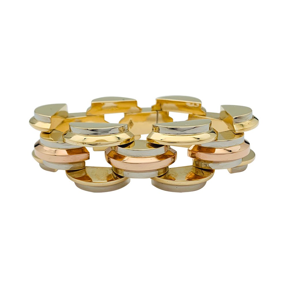 Bracelet Tank, trois tons d'or - Castafiore