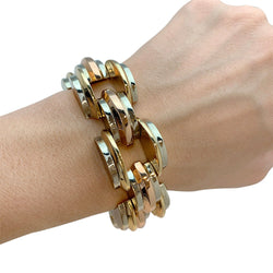 Bracelet Tank, trois tons d'or - Castafiore