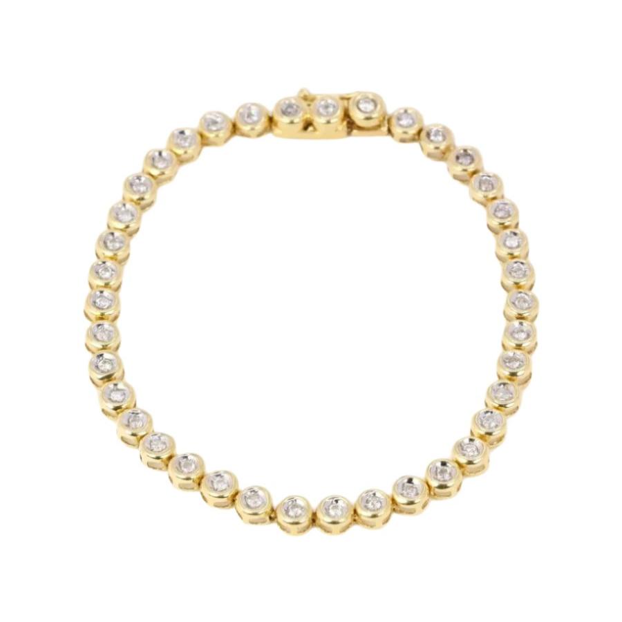 Bracelet tennis vintage en or jaune et diamants en serti clos - Castafiore