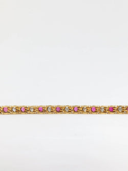 Bracelet tennis vintage en or, rubis et diamants - Castafiore